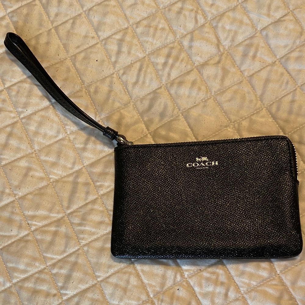 Coach Textured Black Wristlet